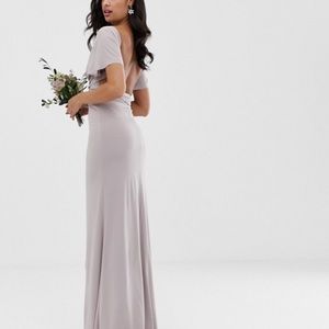 Elegant silver silky multi-way gown